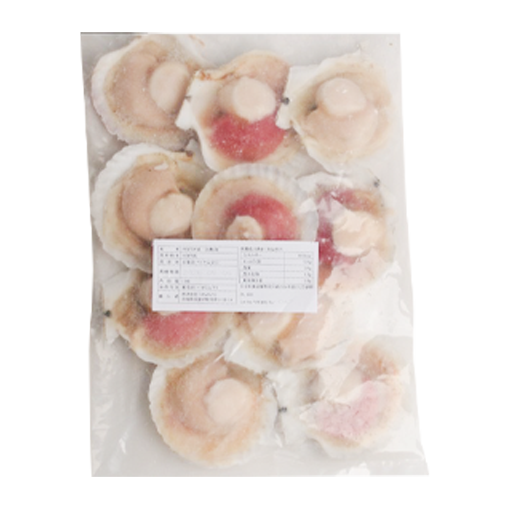 Hokkaido Half shell Scallop 10 pcs/pack หอยเซลล์ครึ่งฝาฮอกไกโด ขนาด 10 - 11 ซม.