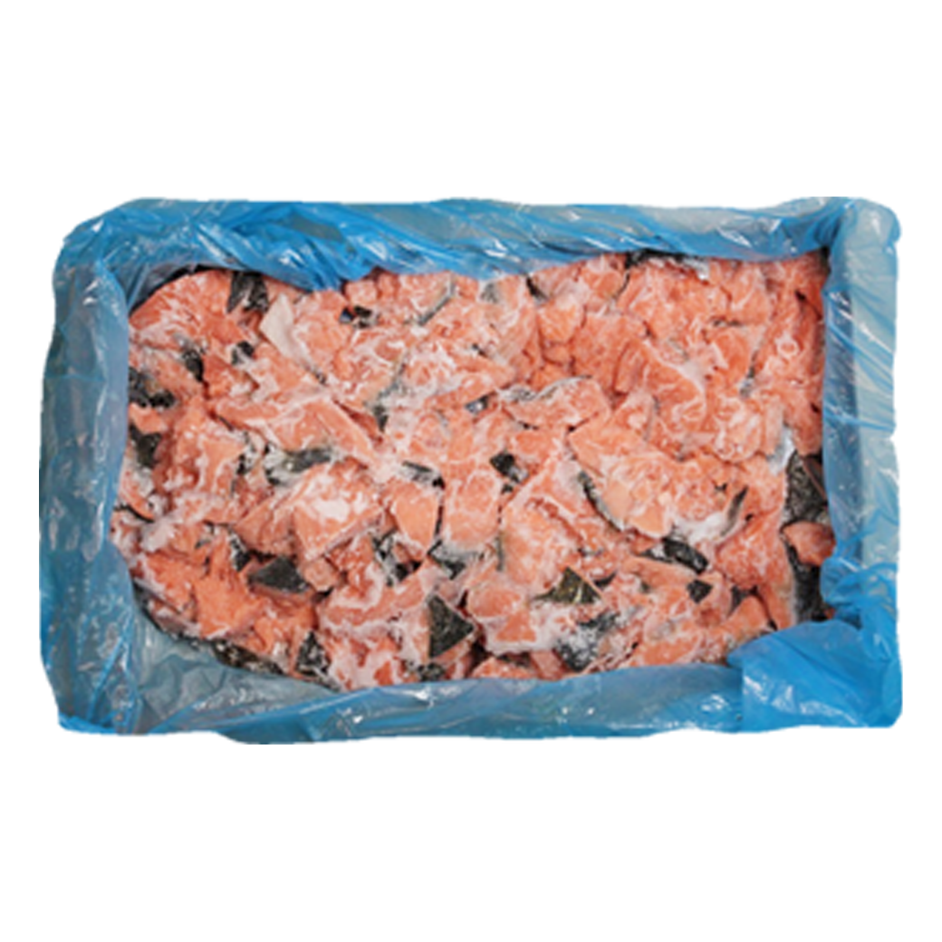 FROZEN BITS& PIECES SKIN ON IBP (ATLANTIC SALMON) เนื้อแซลมอนตัดแต่ง(กรดนำเข้า) 10kgs./ctn