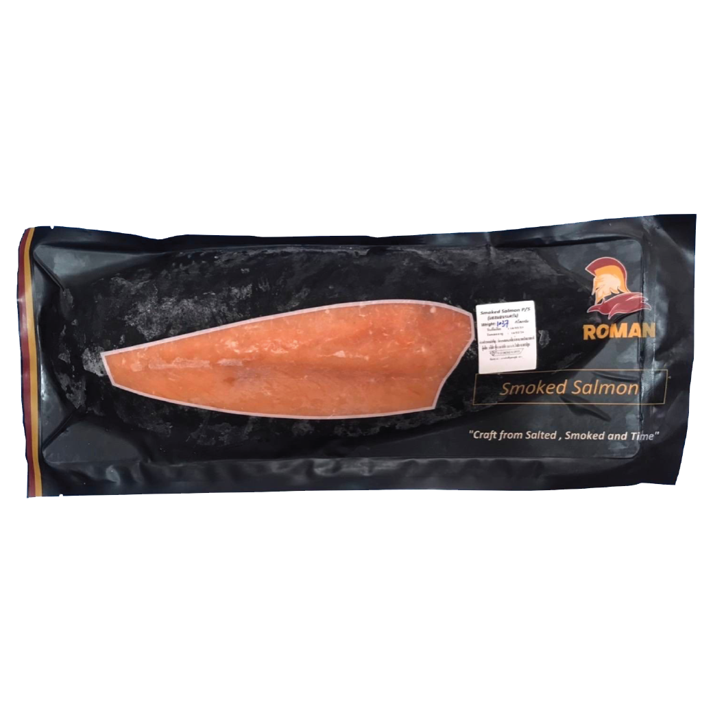 แซลมอนรมควันสไลด์แบบครึ่งซีก 1.1-1.7 กก. - SMOKED ATLANTIC SALMON PRE-SLICE