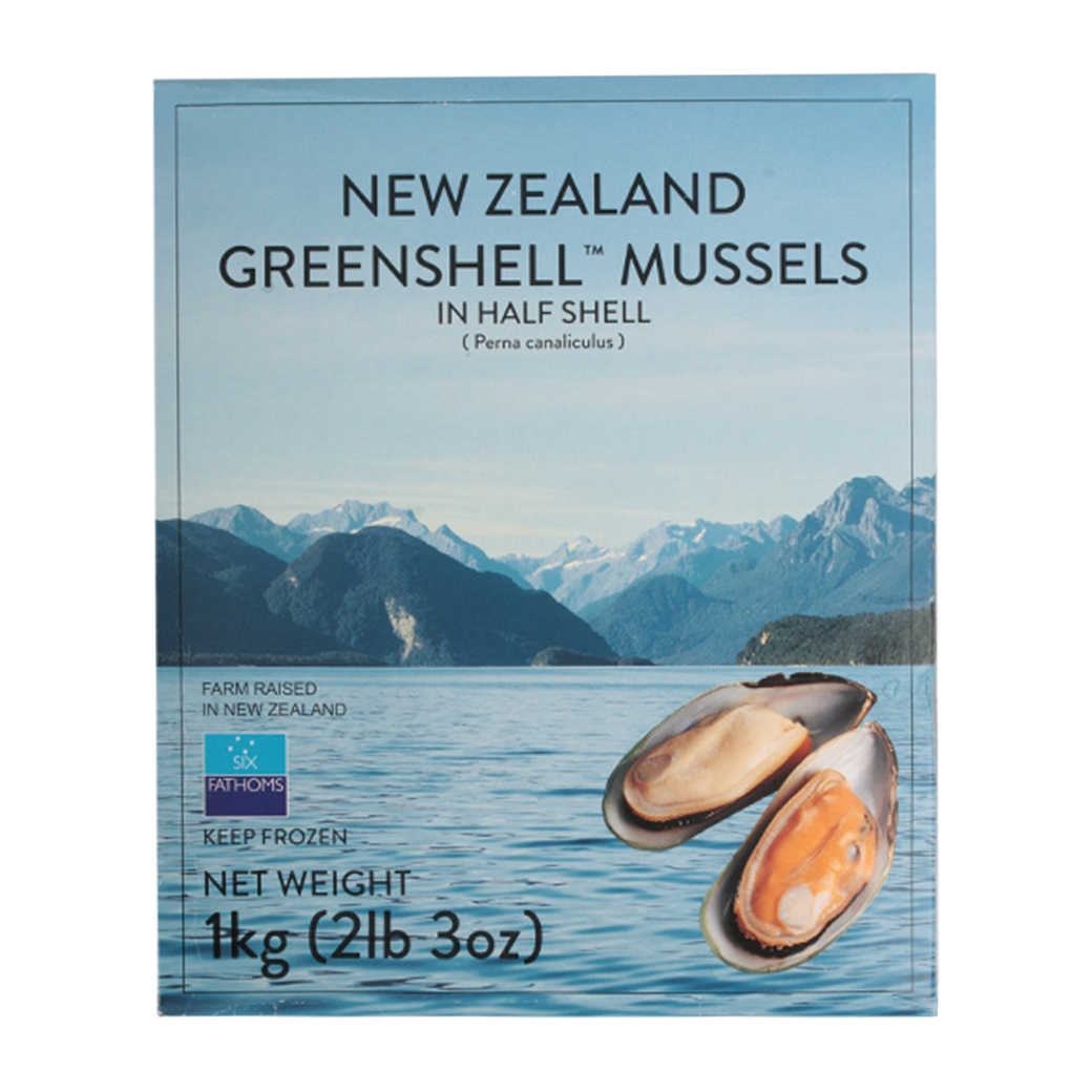 หอยแมลงภู่นิวซีแลนด์ ไซส์ L - NZ HALF SHELL MUSSEL MUSSELl L